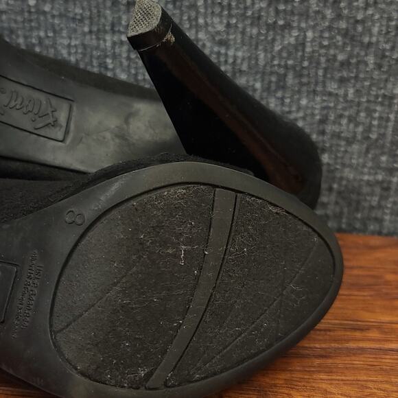 Fioni Peep Toe Pumps Womens 8 Black Suede Stiletto High Heel Dress Shoes - Picture 12 of 13